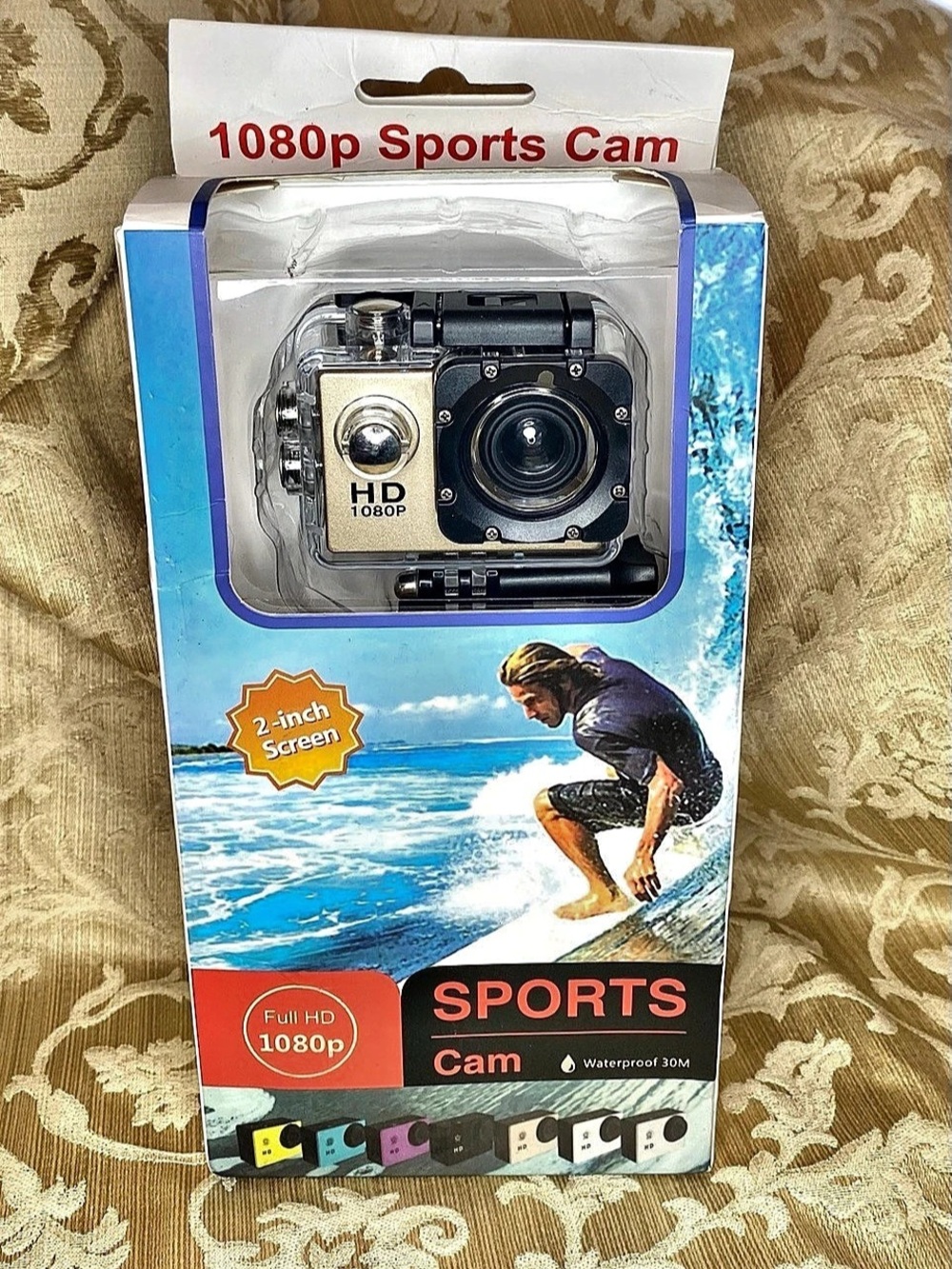 Full HD Sports Cam 1080 P 2.0 Inch Screen Action Camera Waterproof New In Box